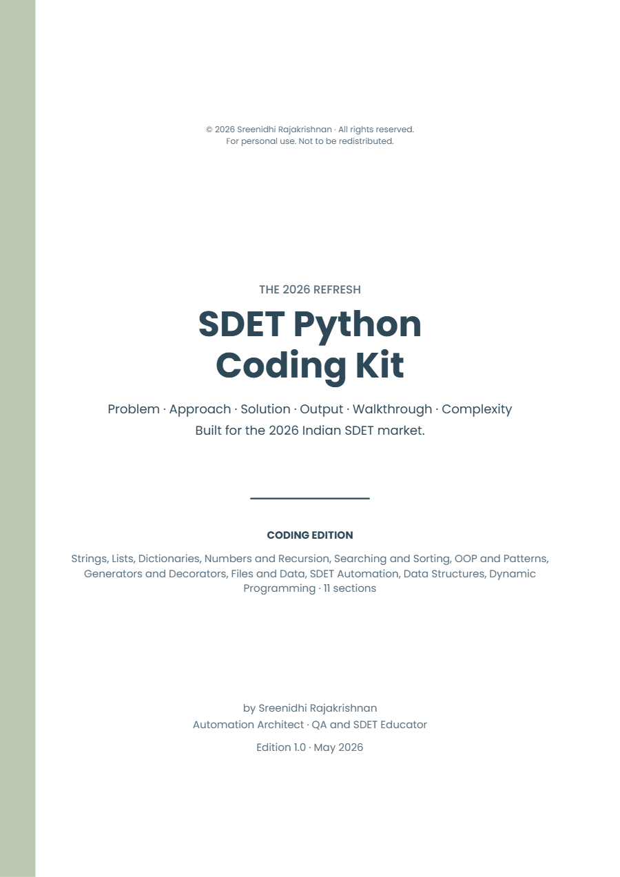 120+ SDET Python Coding Programs 2026