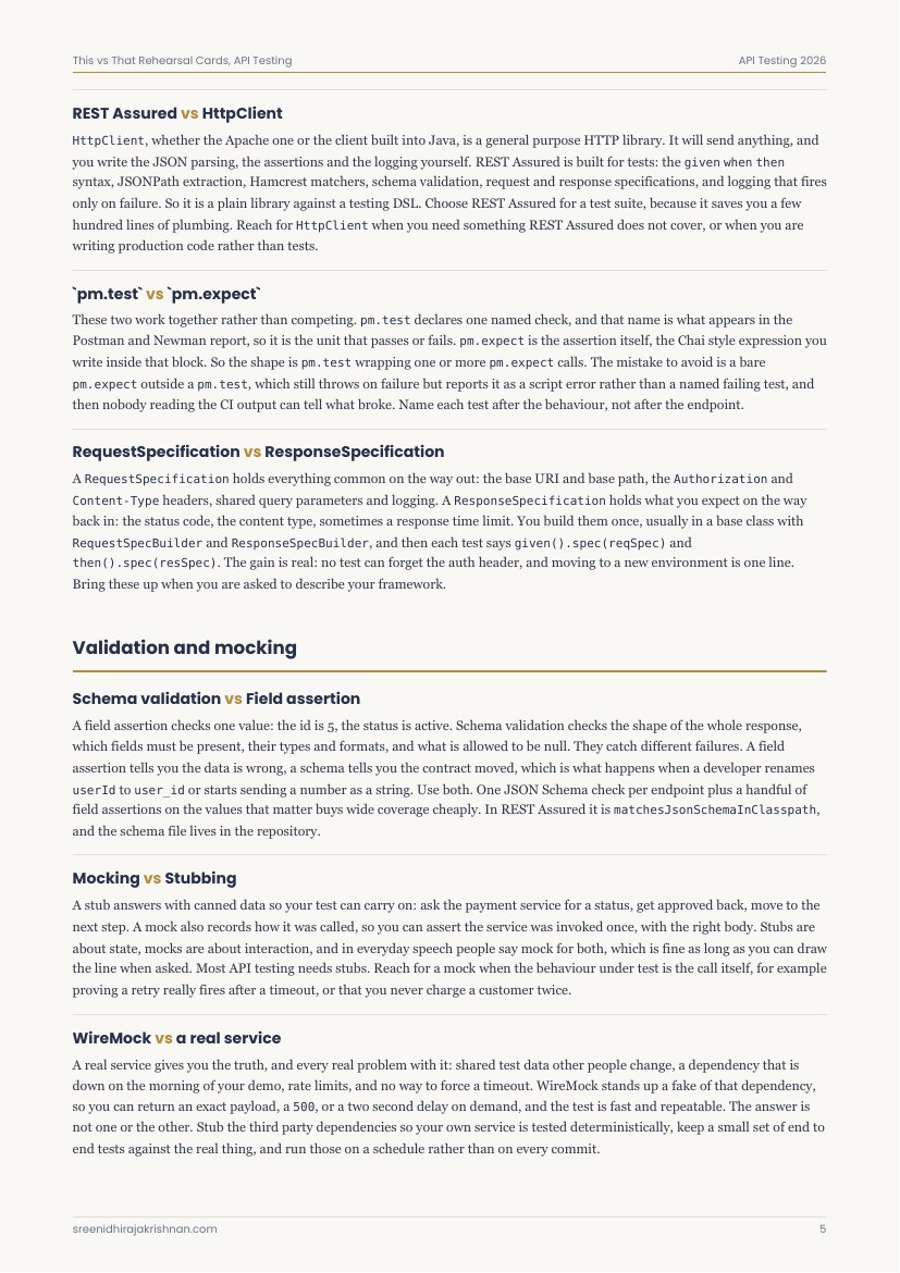 This vs That Rehearsal Cards, a sample page