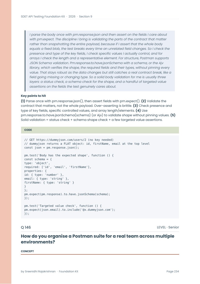 The Expanded Q&A Bank, a sample page