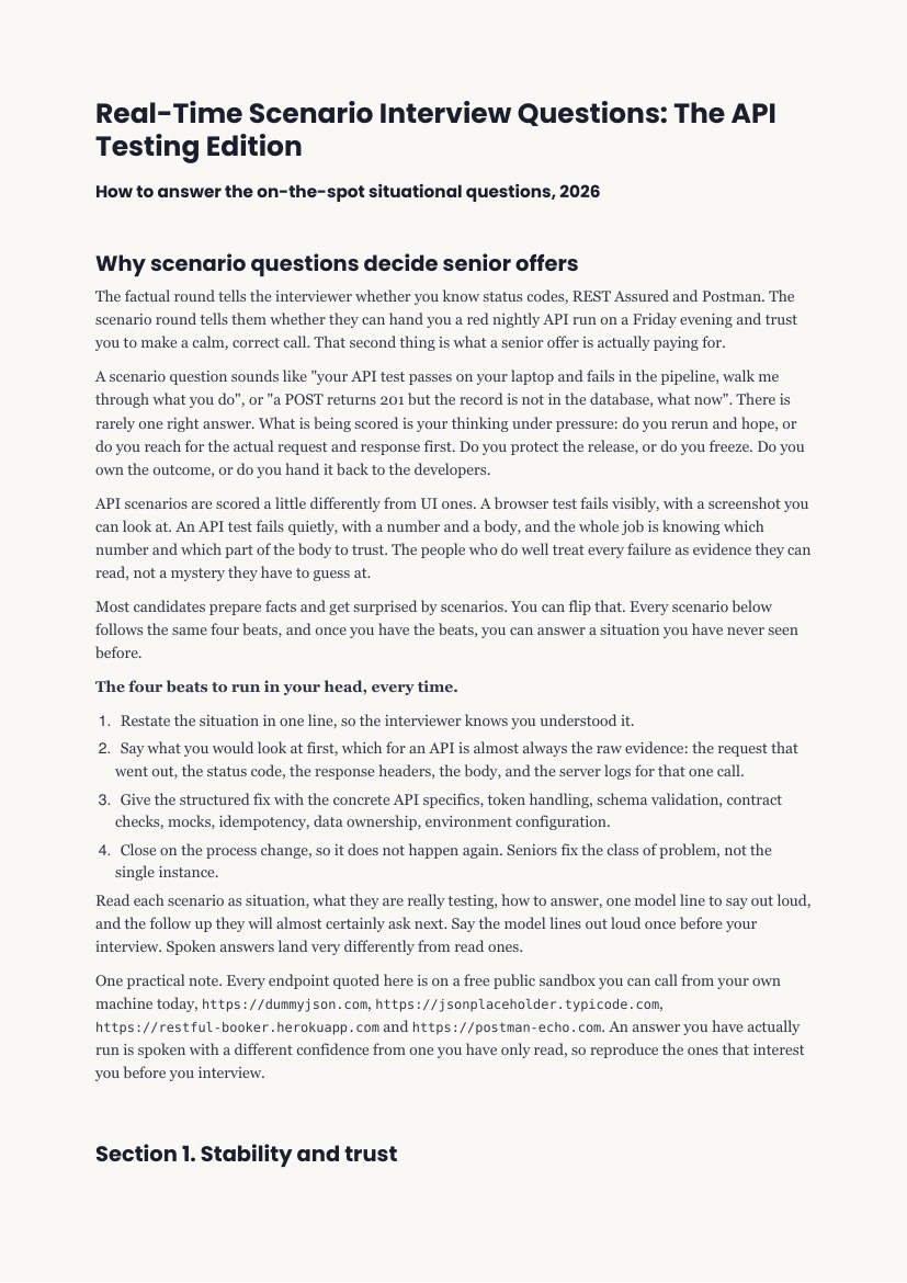 Real-Time Scenario Q&A, its contents