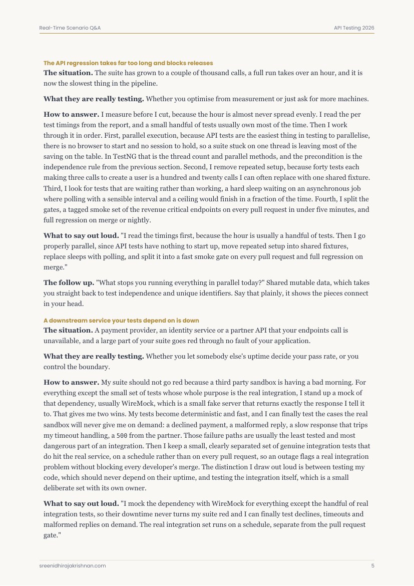 Real-Time Scenario Q&A, a sample page