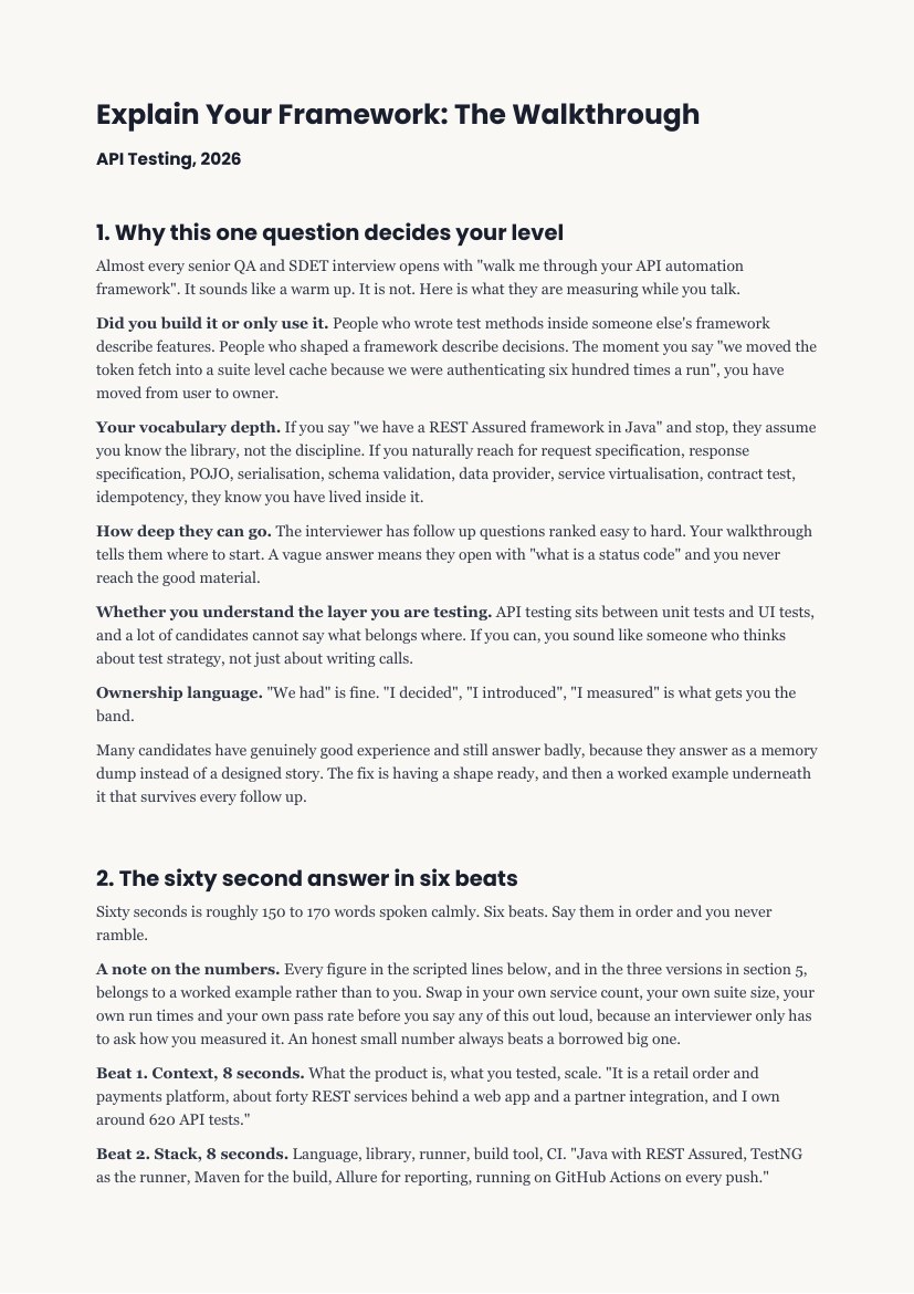 The Framework Explainer, its contents