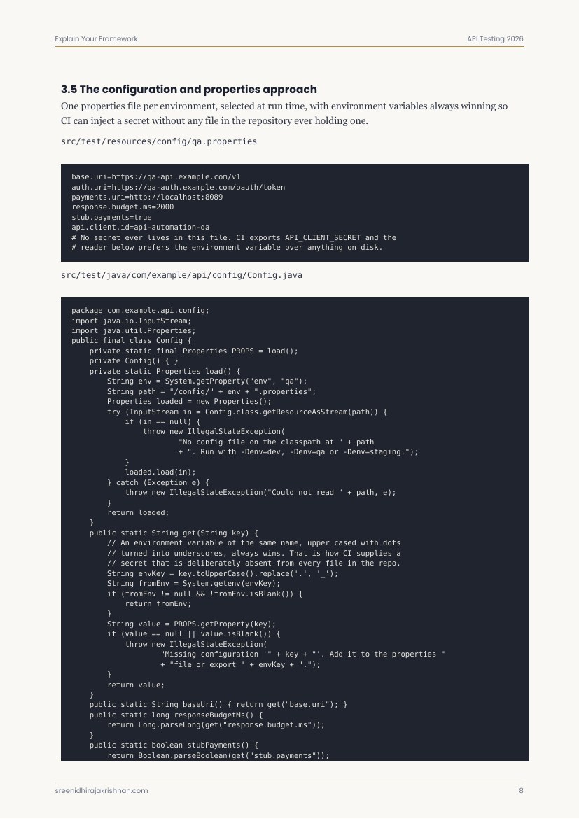 The Framework Explainer, a sample page