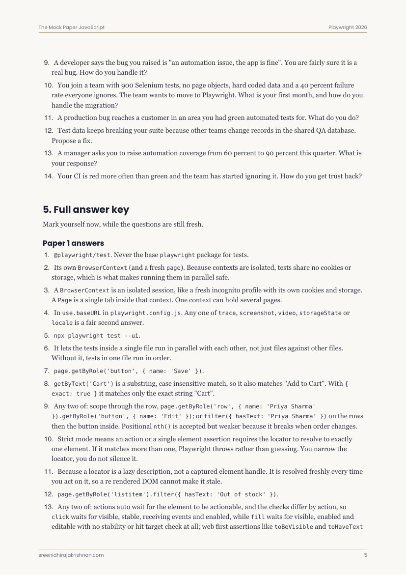 The Final Mock Paper, a sample page