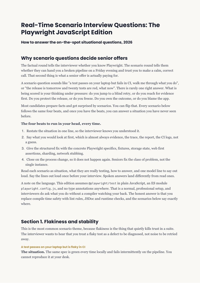 Real-Time Scenario Q&A, its contents