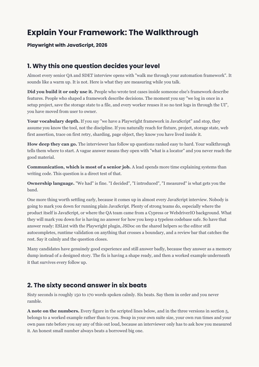The Framework Explainer, its contents