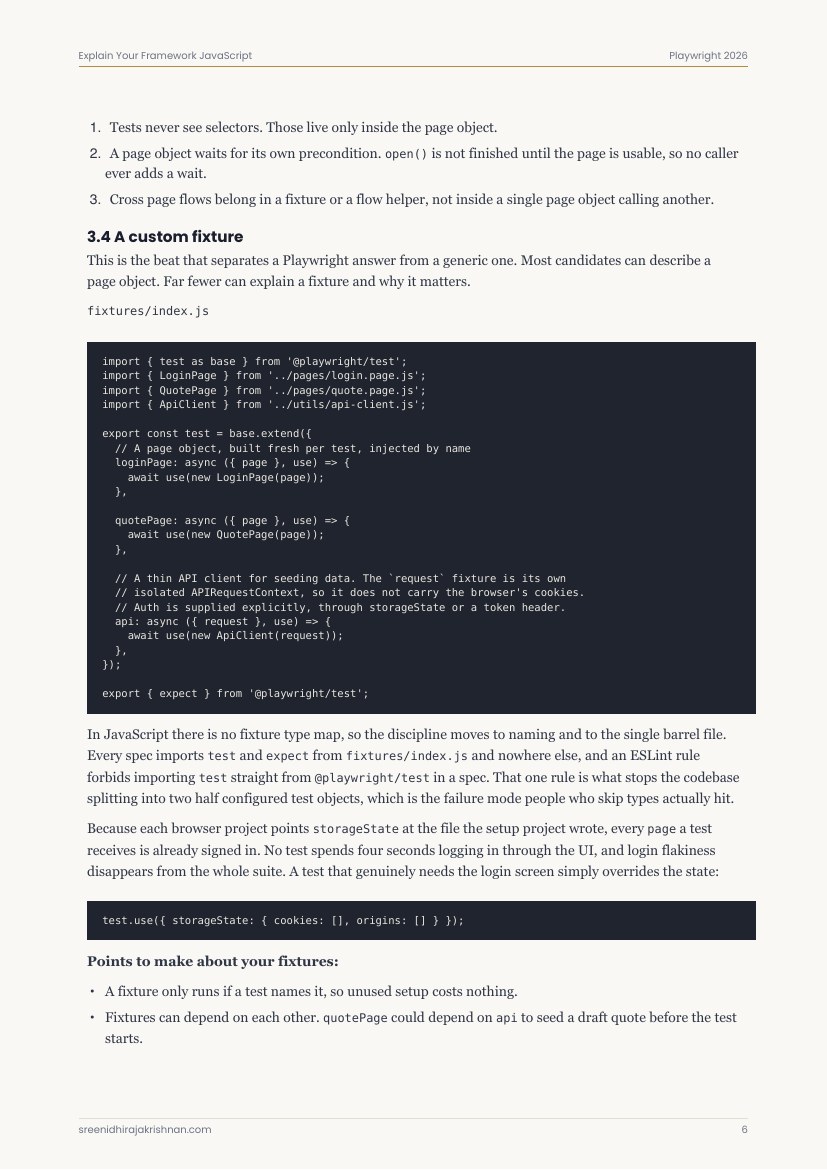 The Framework Explainer, a sample page