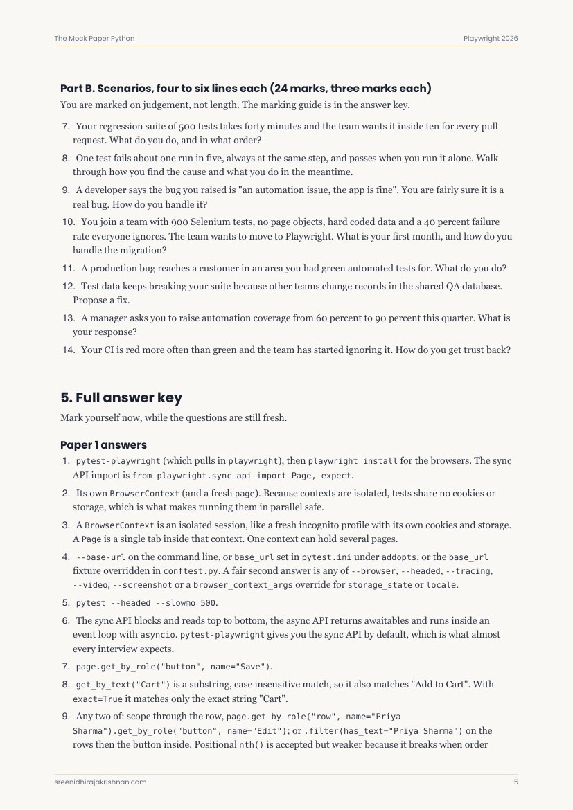The Final Mock Paper, a sample page