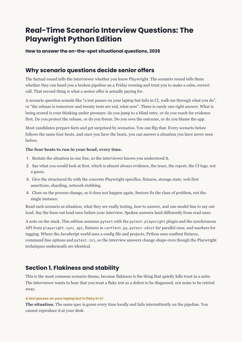 Real-Time Scenario Q&A, its contents