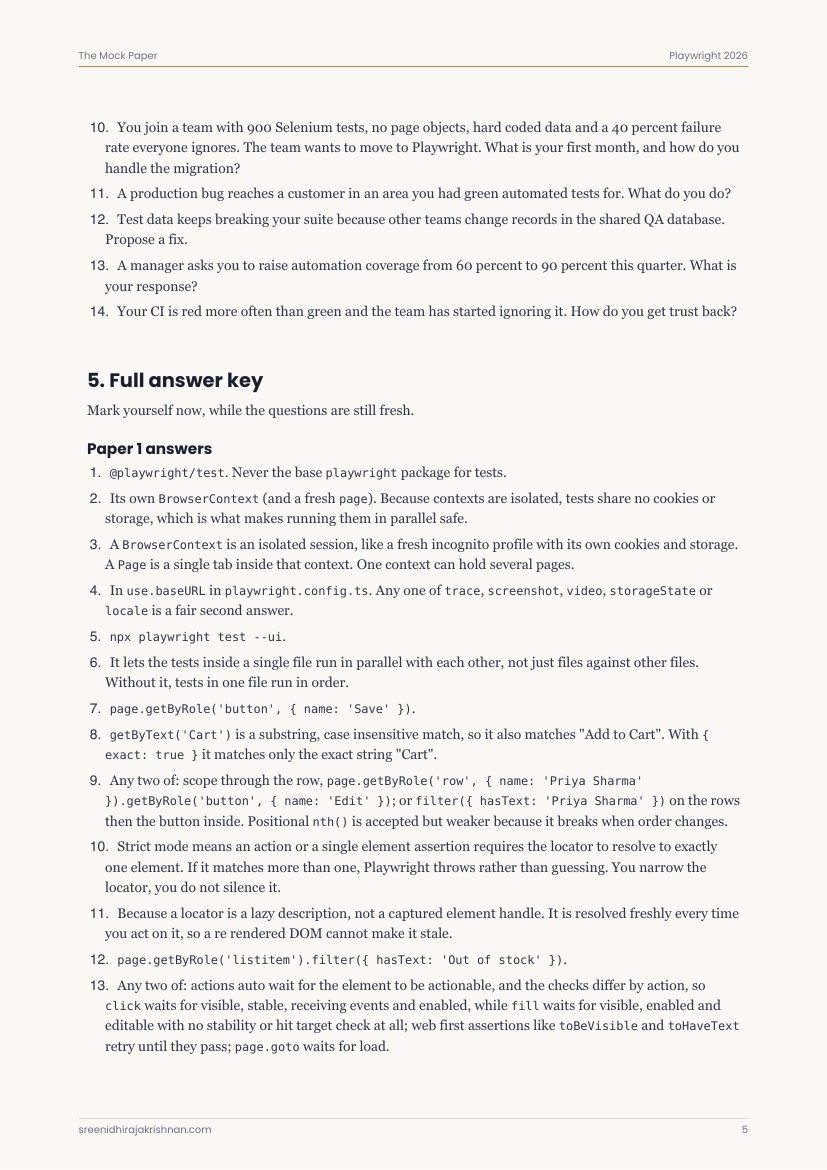 The Final Mock Paper, a sample page