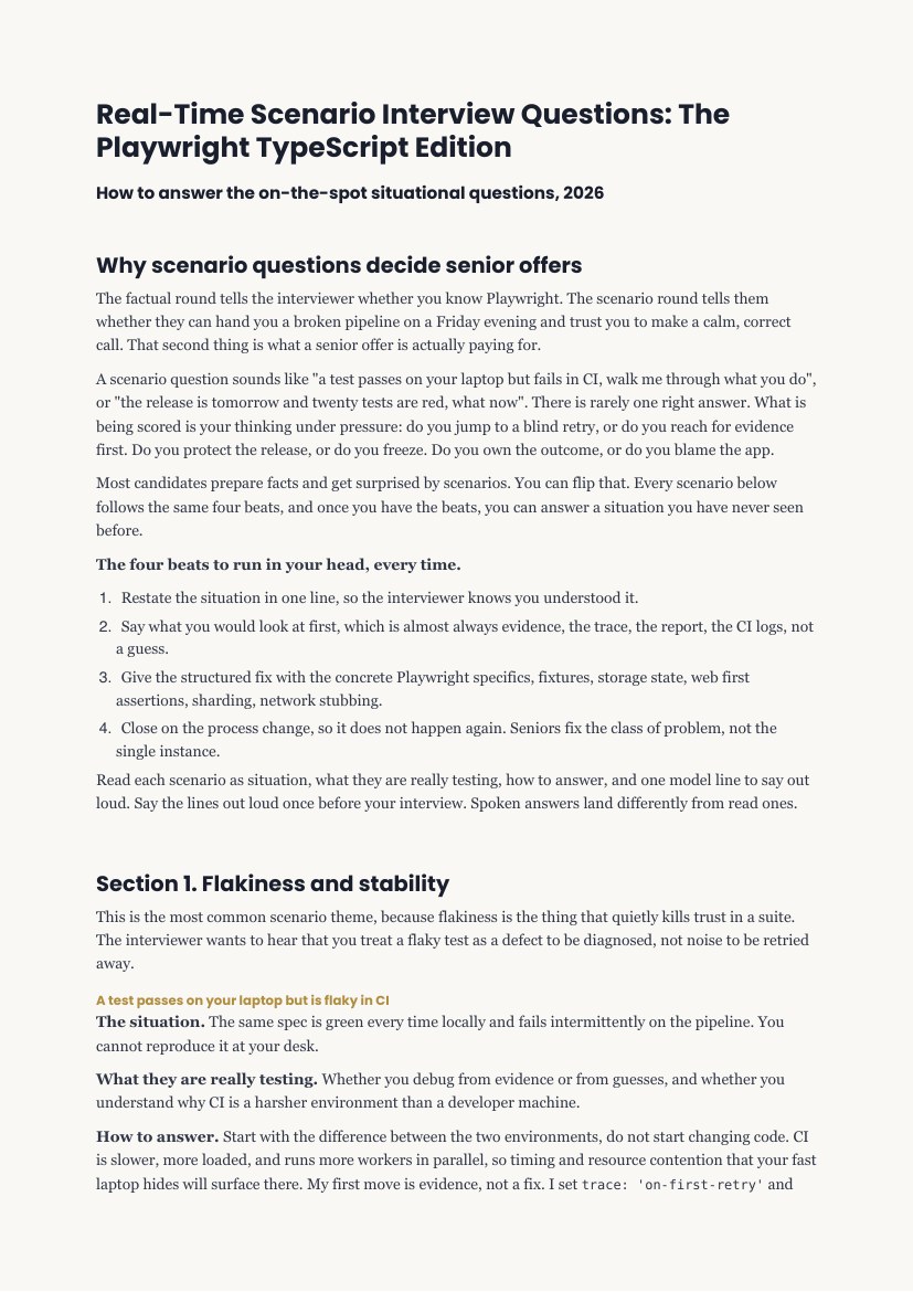 Real-Time Scenario Q&A, its contents