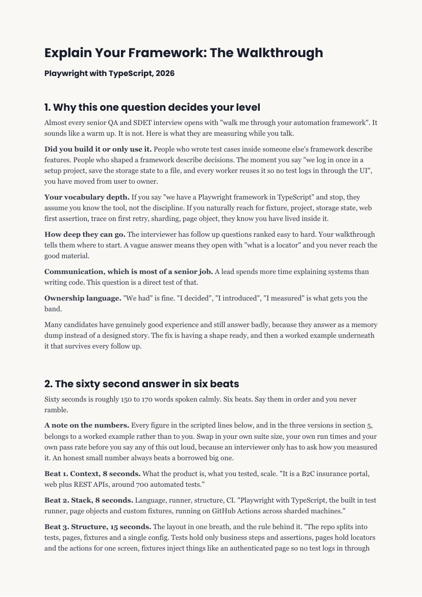 The Framework Explainer, its contents