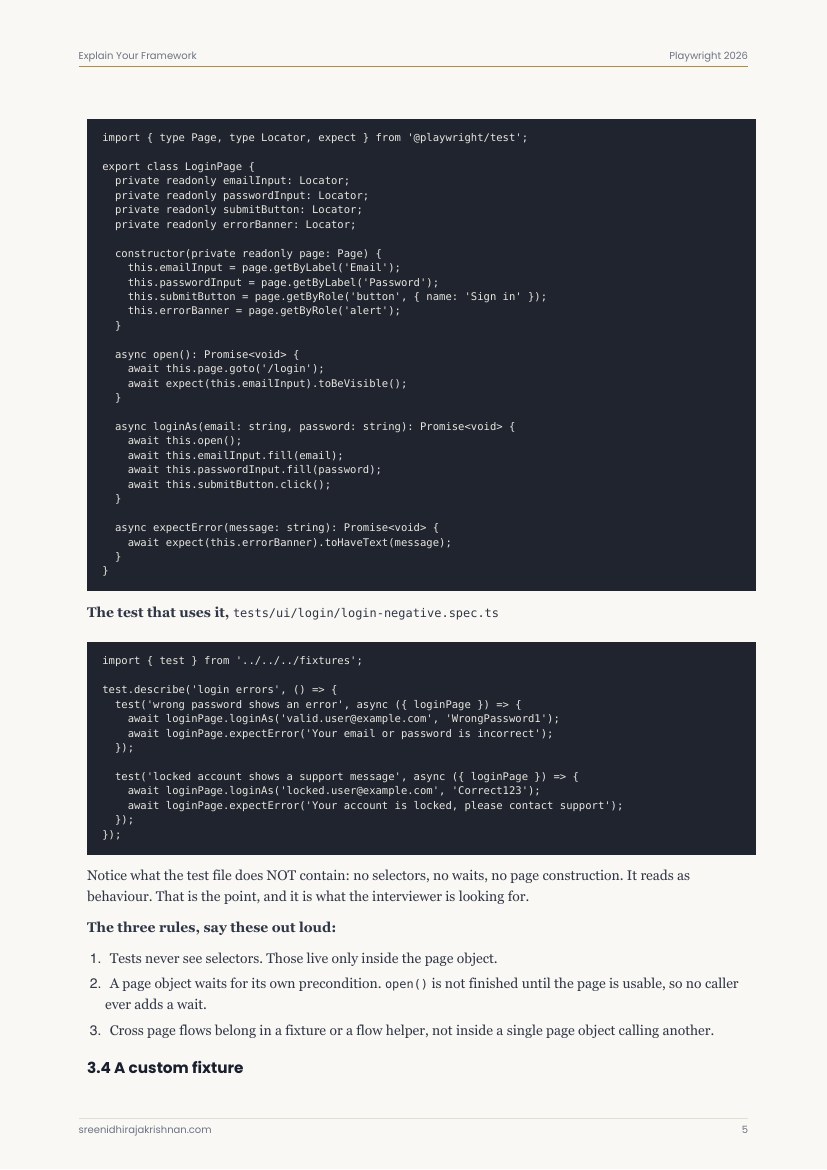 The Framework Explainer, a sample page