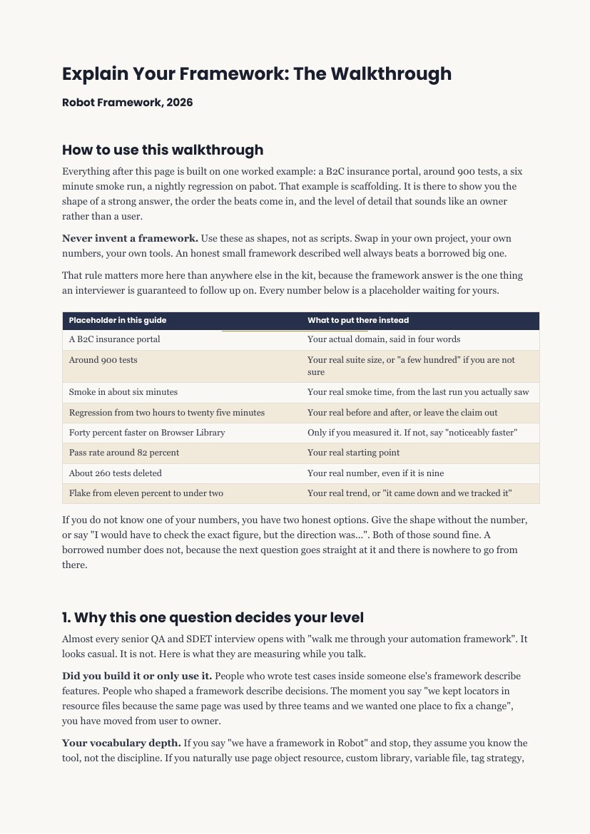 The Framework Explainer, its contents
