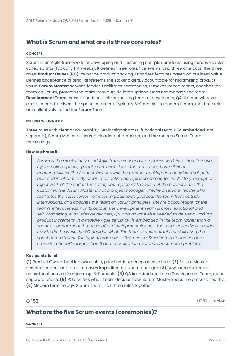 The Expanded Q&A Bank, a sample page