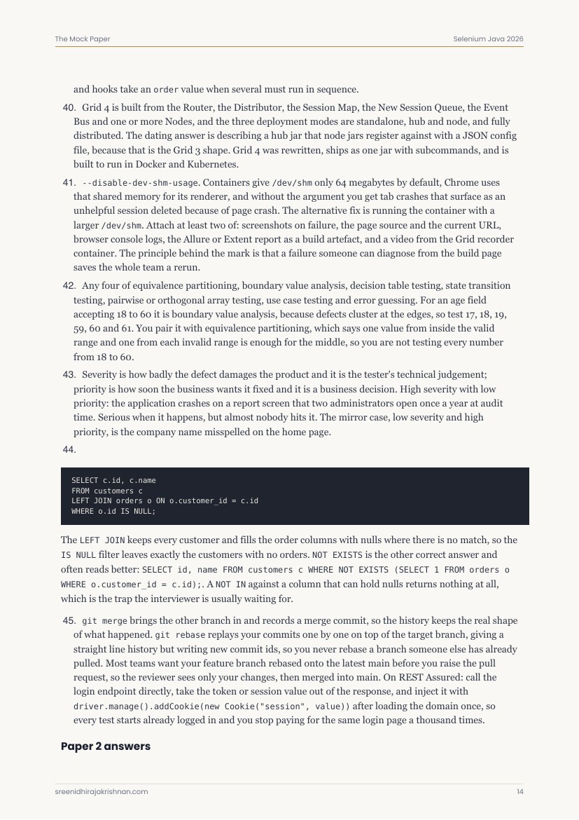 The Final Mock Paper, a sample page