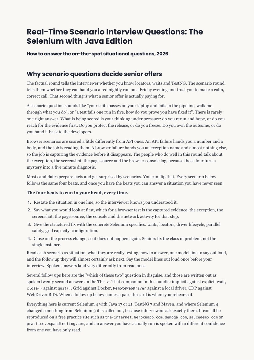 Real-Time Scenario Q&A, its contents