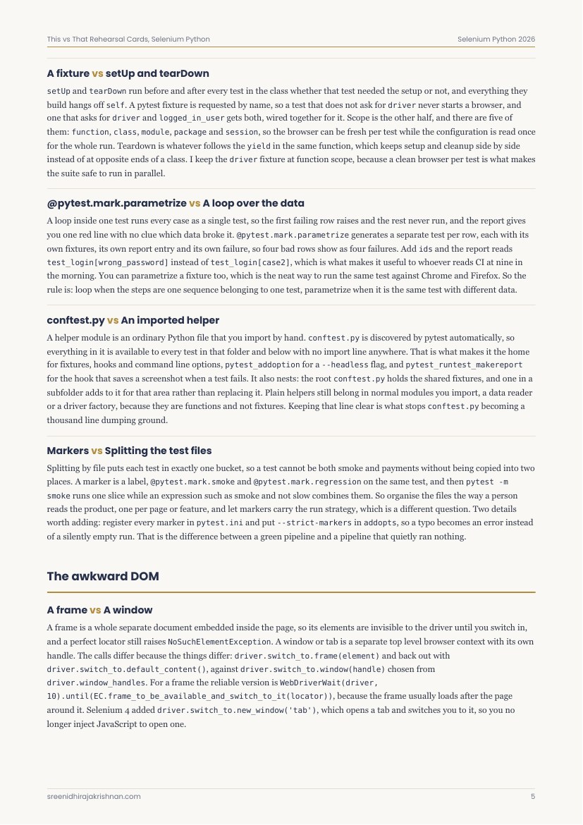 This vs That Rehearsal Cards, a sample page
