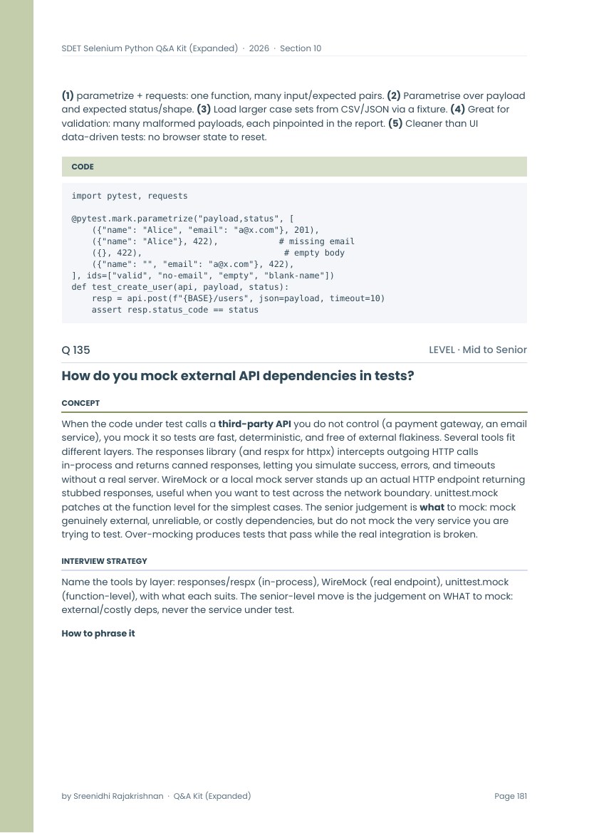 The Expanded Q&A Bank, a sample page