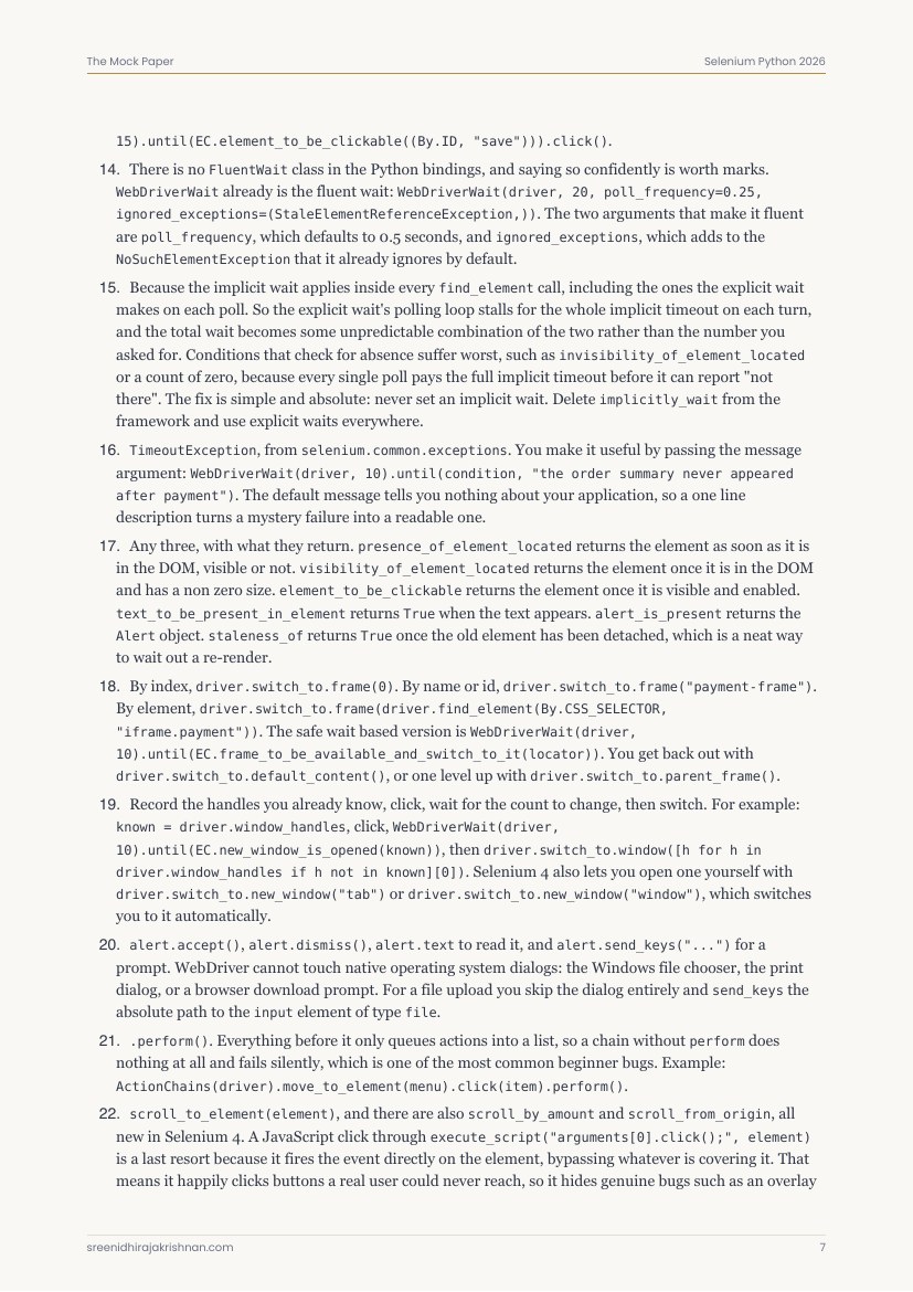 The Final Mock Paper, a sample page