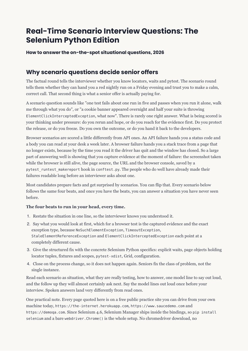 Real-Time Scenario Q&A, its contents