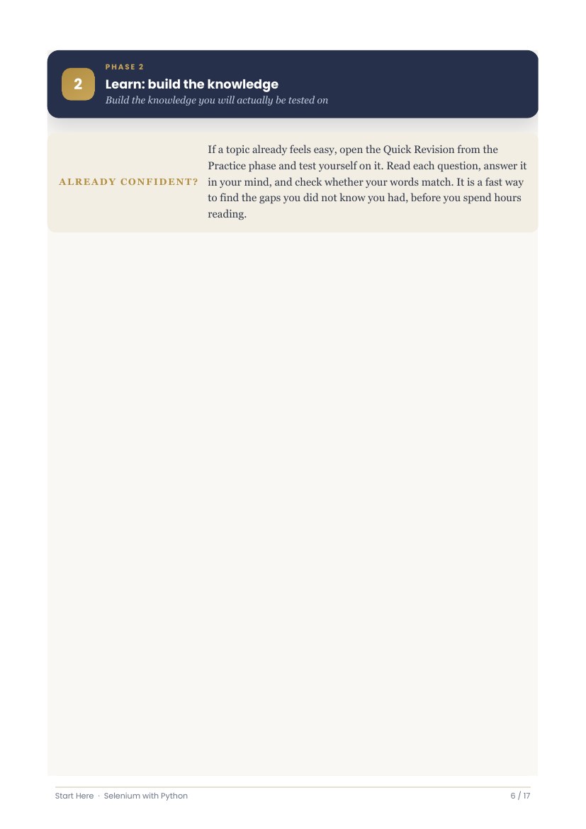 The Start Here Guide, a sample page