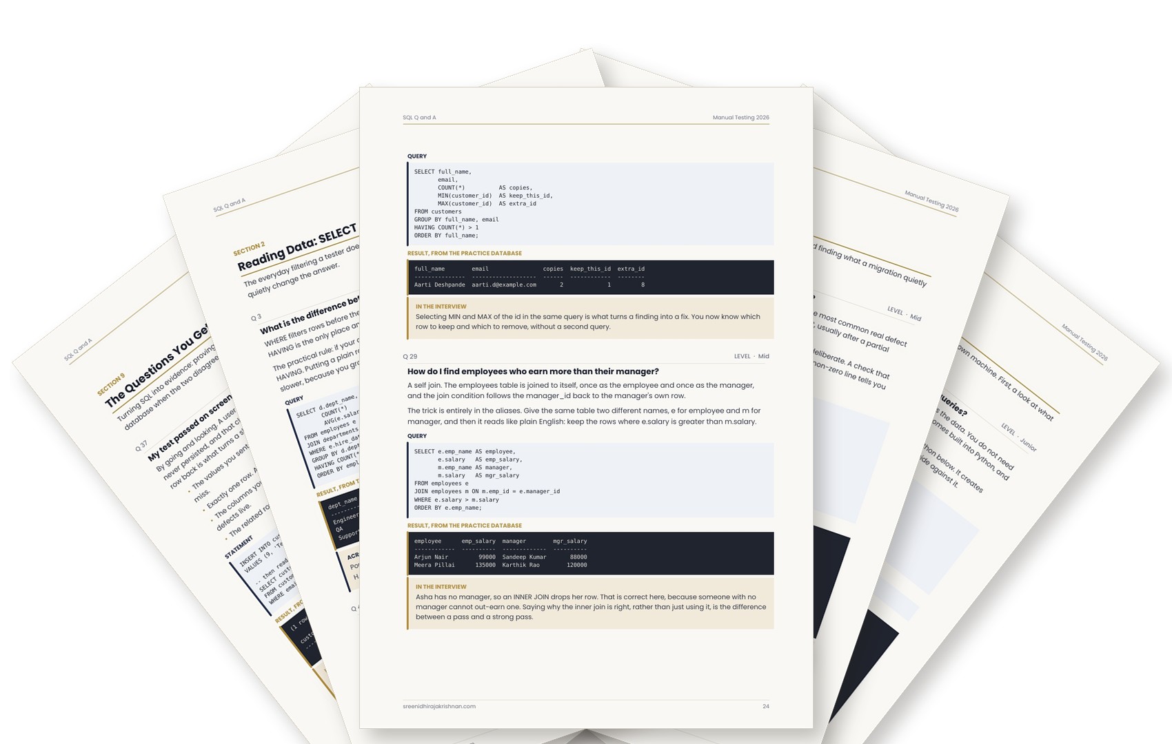SQL Q and A, Manual Testing