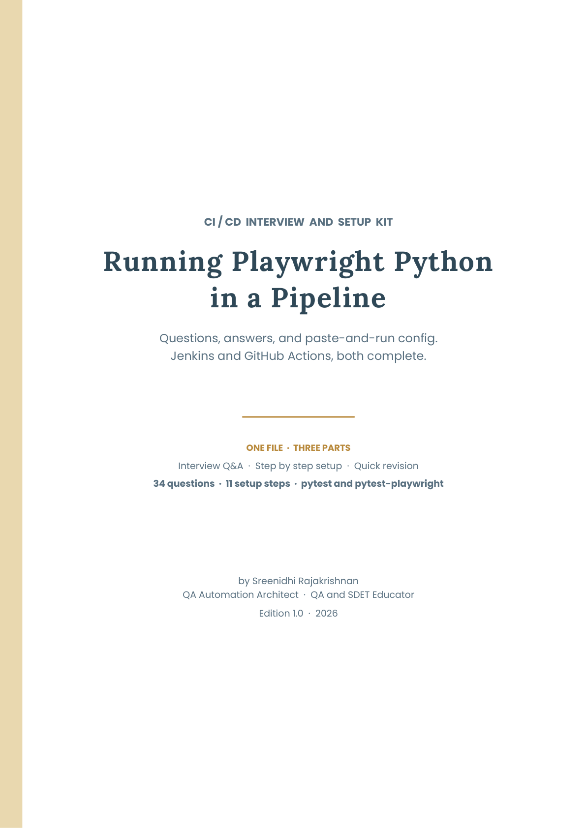 Playwright Python in a Pipeline: CI/CD Interview and Setup Kit 2026