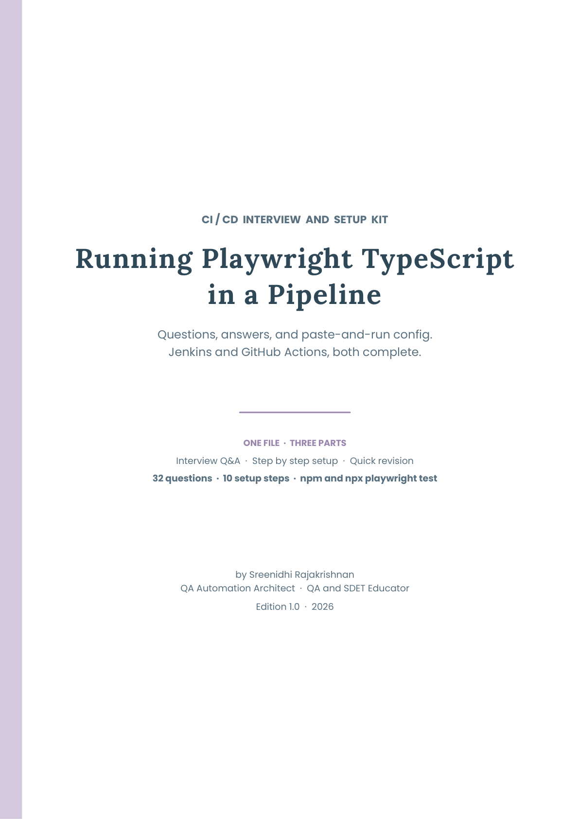 Playwright TypeScript in a Pipeline: CI/CD Interview and Setup Kit 2026