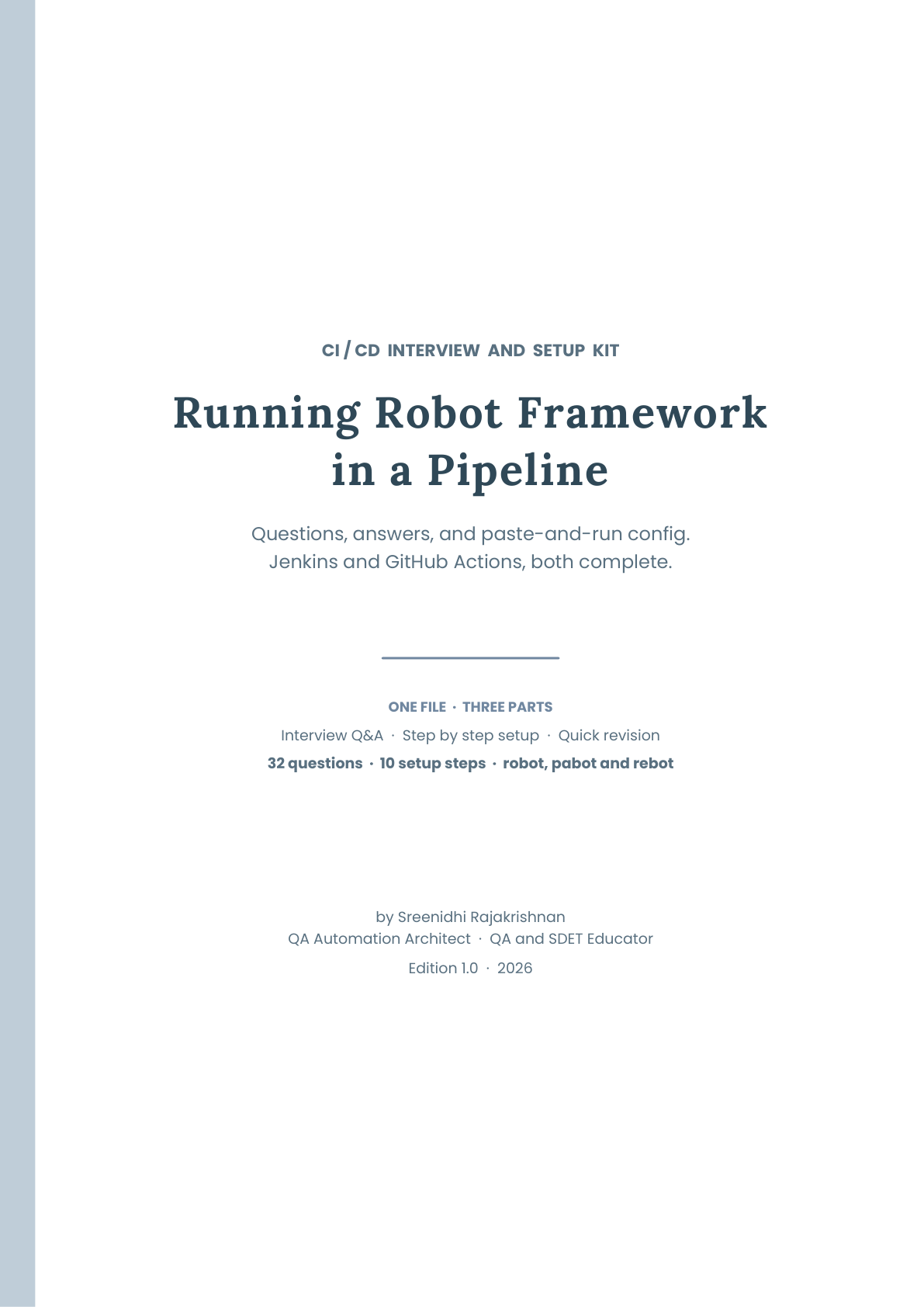 Robot Framework in a Pipeline: CI/CD Interview and Setup Kit 2026