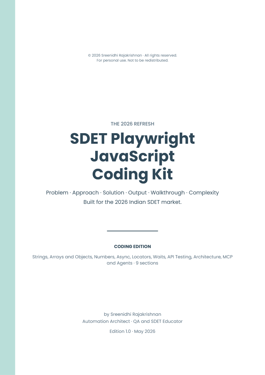 100+ SDET Playwright JavaScript Coding Kit 2026