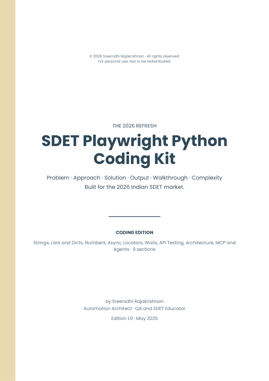 100+ SDET Playwright Python Coding Kit 2026