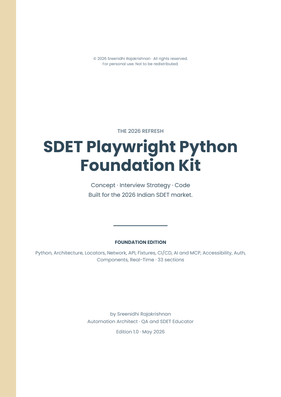 300+ SDET Playwright Python Foundation Kit 2026