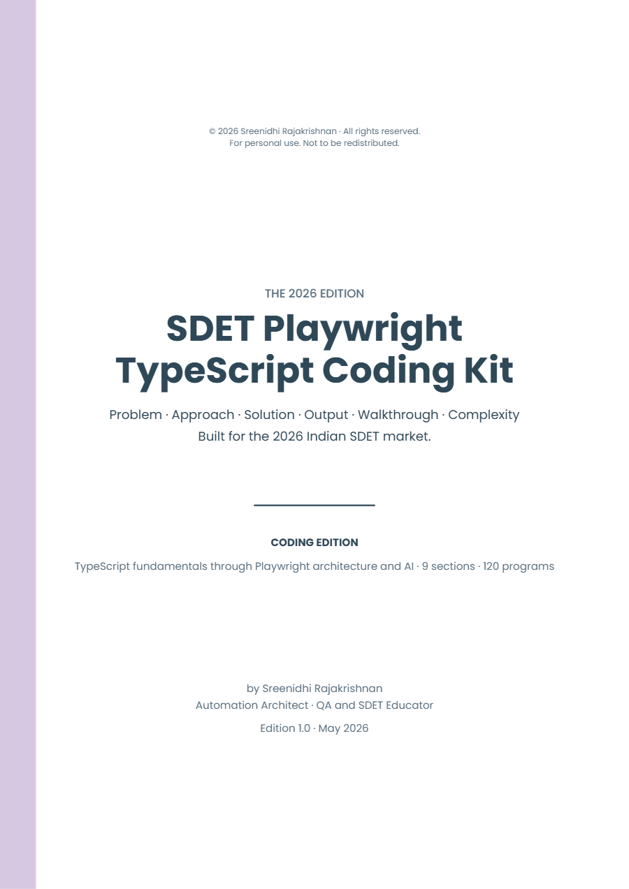 100+ SDET Playwright TypeScript Coding Kit 2026