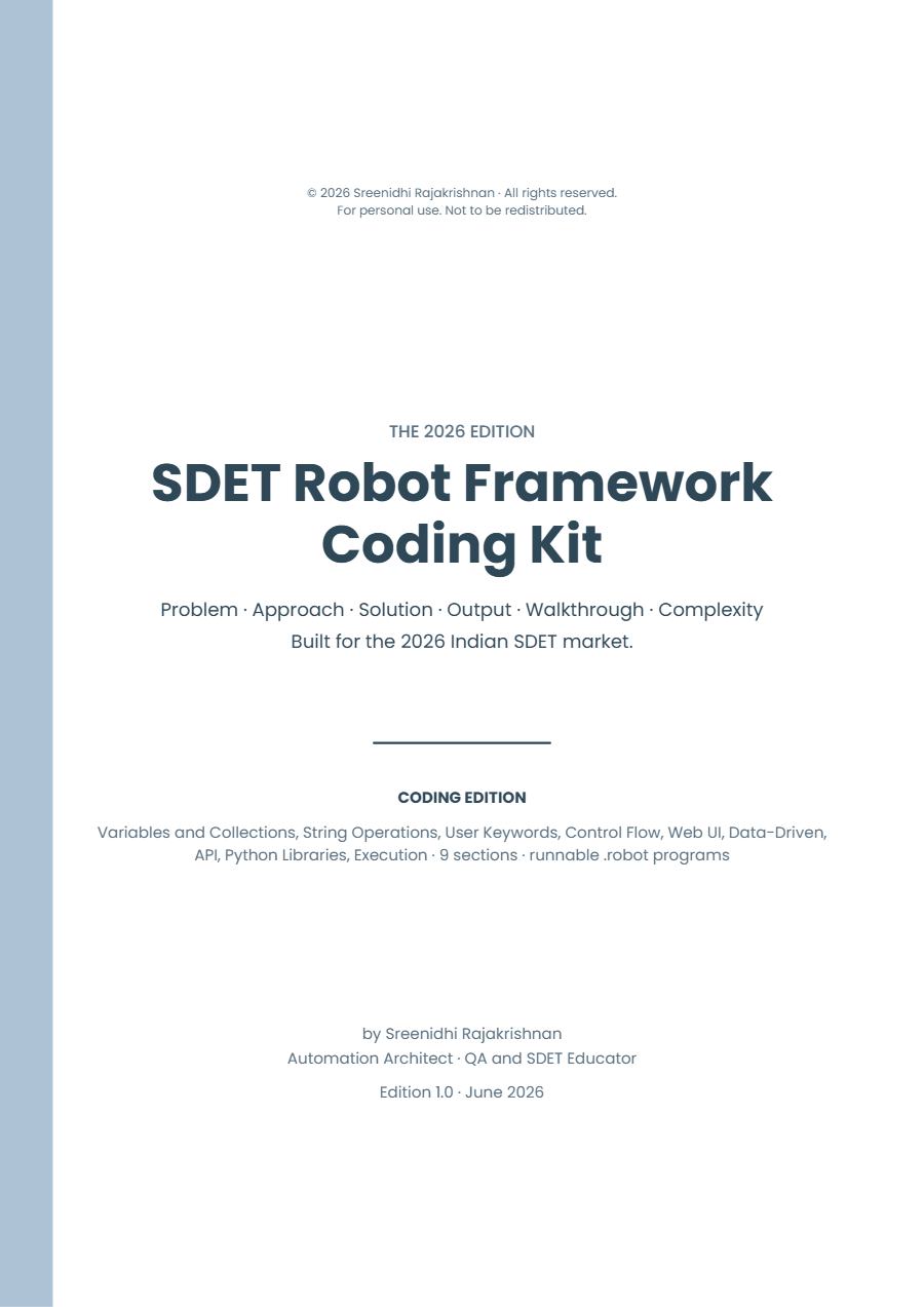 100+ SDET Robot Framework Coding Kit 2026