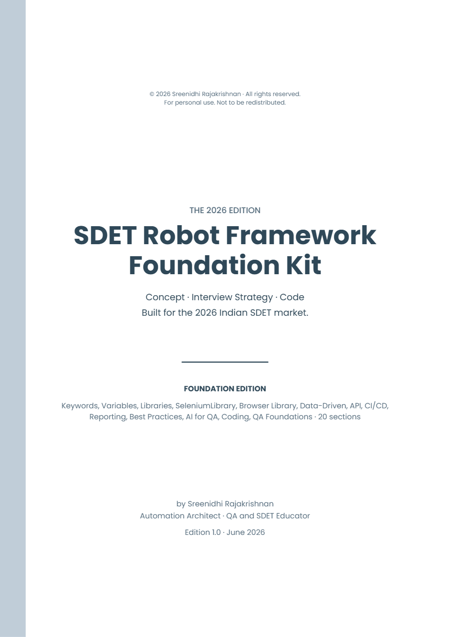 300+ SDET Robot Framework Foundation Kit 2026