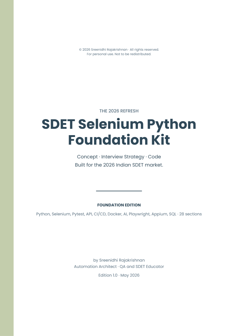300+ SDET Selenium Python Foundation Kit 2026