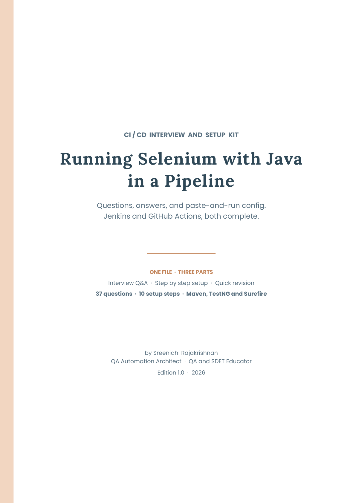 Selenium Java in a Pipeline: CI/CD Interview and Setup Kit 2026