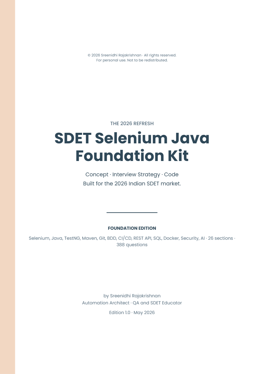 300+ SDET Selenium Java Q&A 2026